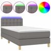 vidaXL Sommier &agrave; lattes de lit avec matelas et LED Gris fonc&eacute; 80x200cm