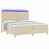 vidaXL Lit &agrave; ressort LED avec matelas Cr&egrave;me 200 x 200 cm tissu