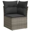 vidaXL Salon de jardin avec coussins 13 pcs gris r&eacute;sine tress&eacute;e