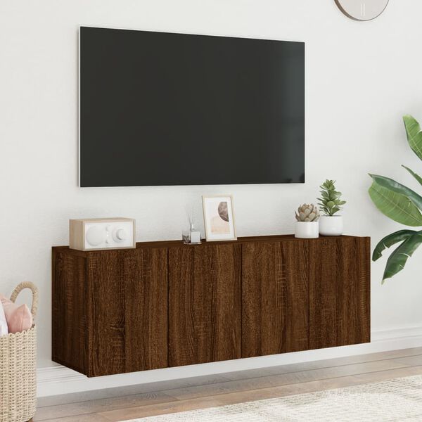 vidaXL Meubles TV muraux 2 pcs ch&ecirc;ne marron 60x30x41 cm