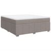 vidaXL Sommier &agrave; lattes de lit avec matelas Taupe 180x200 cm Tissu