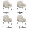 vidaXL Chaises de salle &agrave; manger 4 pc Velours Cr&egrave;me 55 x 50 x 84 cm