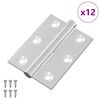 vidaXL Charni&egrave;re 12 pi&egrave;ces Argent&eacute; 50 x 38 x 1,3 mm Acier