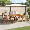 vidaXL Ensemble &agrave; manger de jardin 5pcs bois d'acacia solide textil&egrave;ne