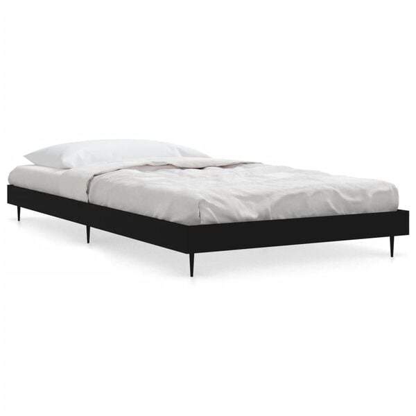 vidaXL Cadre de lit sans matelas noir 90x190 cm bois ing&eacute;nierie