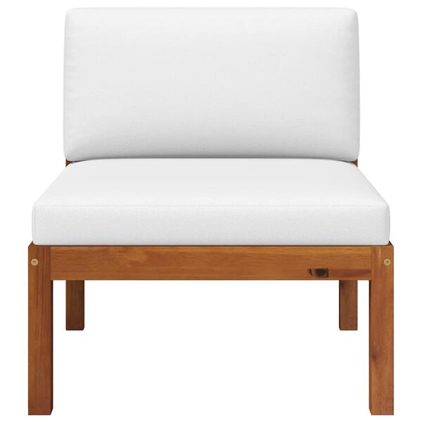 vidaXL Salon de jardin 3 pièces avec coussins en bois d'acacia et corde