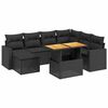 vidaXL Salon de jardin 8 pcs avec coussins noir r&eacute;sine tress&eacute;e