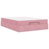 vidaXL Cadre de lit avec matelas avec matelas 2 pcs Rose Velours