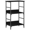vidaXL &Eacute;tag&egrave;re 2 niveaux 50 x 33 x 82 cm Bois d'ing&eacute;nierie Ch&ecirc;ne noir