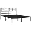 vidaXL Cadre de lit m&eacute;tal sans matelas avec t&ecirc;te de lit noir 140x190cm
