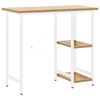 vidaXL Bureau d'ordinateur Blanc/ch&ecirc;ne clair 80x40x72 cm MDF et m&eacute;tal