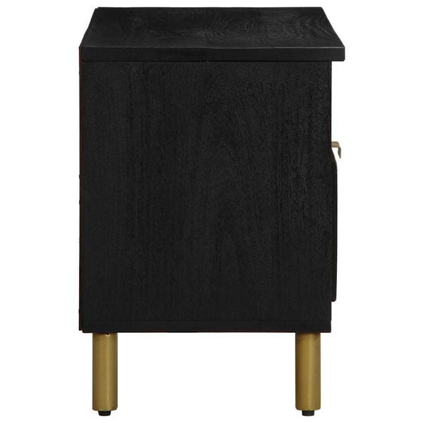 vidaXL Meuble TV noir 80x33x46 cm bois d'ing&eacute;nierie