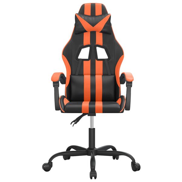 vidaXL Chaise de jeu Noir et orange Similicuir