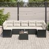 vidaXL Ensemble de canap&eacute; de jardin 8 pcs Noir et Cr&egrave;me polyrotin
