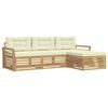 vidaXL Ensemble de canap&eacute;s d'ext&eacute;rieur 4 pcs Blanc et cr&egrave;me