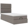vidaXL Lit ottoman avec matelas taupe 100x200 cm tissu