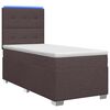 vidaXL Lit boxspring avec matelas Marron fonc&eacute; 90 x 200 cm Tissu