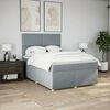 vidaXL Sommier &agrave; lattes de lit avec matelas Gris clair 140x190cm Tissu