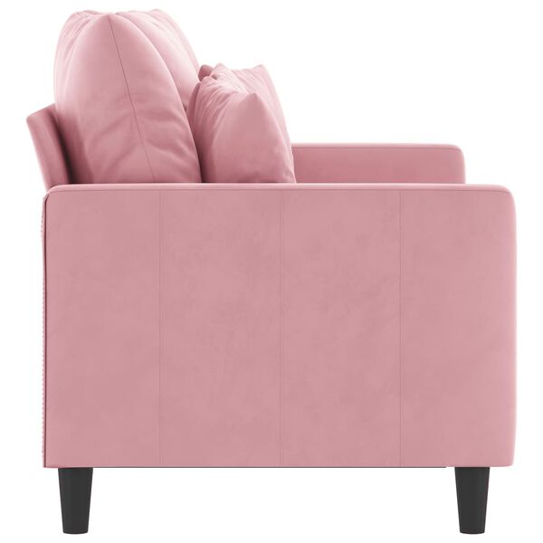 vidaXL Canap&eacute; &agrave; 2 places Rose 120 cm Velours