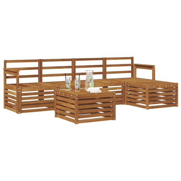 vidaXL Ensembles de canap&eacute;s 6 pcs Naturel Bois d'Acacia Massif