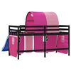 vidaXL Lit mezzanine enfants avec tunnel sans matelas rose 90x190 cm