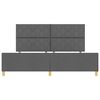 vidaXL Cadre de lit avec t&ecirc;te de lit Gris fonc&eacute; 200 x 200 cm tissu