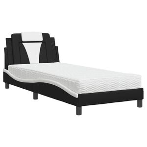 vidaXL Lit Viana avec matelas noir et blanc 80x200 cm similicuir