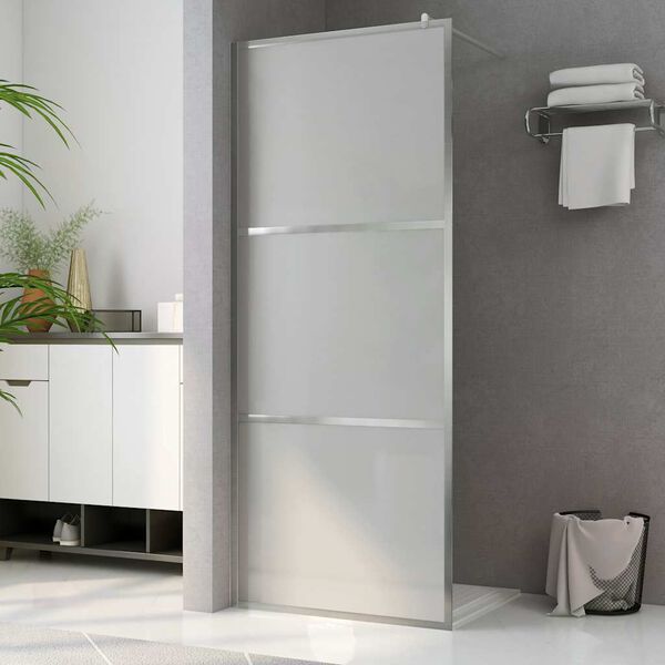 vidaXL Paroi de douche &agrave; l'italienne &agrave; verre ESG d&eacute;poli 140x195 cm