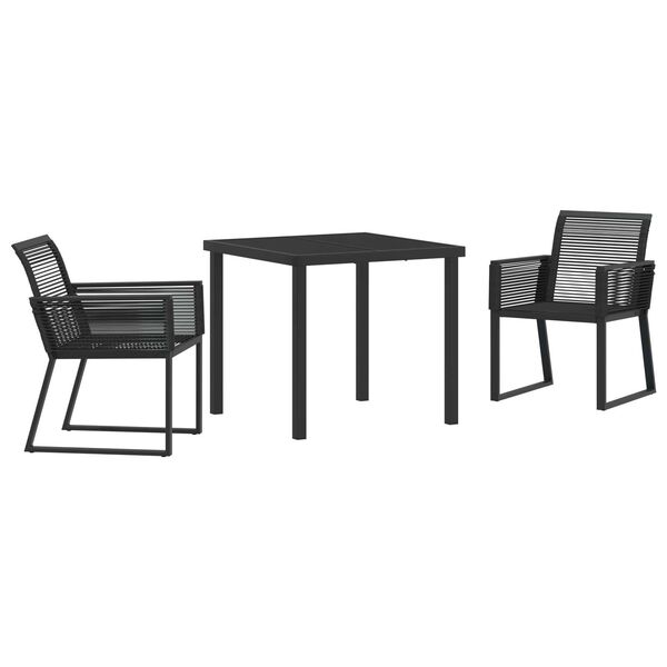 vidaXL Ensemble de salle &agrave; manger pour jardin 3 pcs Noir