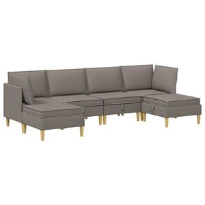 vidaXL Canap&eacute; modulaire avec rangement 6 pc Taupe Tissu