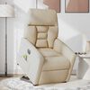 vidaXL Fauteuil inclinable de massage &eacute;lectrique Cr&egrave;me Tissu