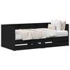 vidaXL Lit d'appoint Ch&ecirc;ne noir 100 x 200 cm Bois d'ing&eacute;nierie