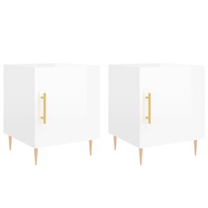 vidaXL Tables de chevet 2 pcs blanc brillant 40x40x50 cm
