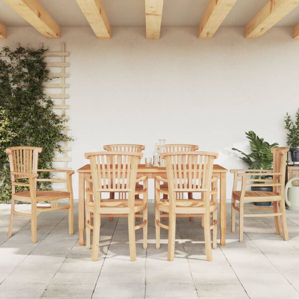 vidaXL Ensemble &agrave; manger de jardin 7 pcs Bois de teck solide