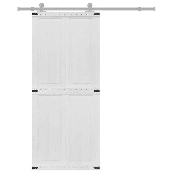 vidaXL Porte Corona Blanc 90 x 210 cm Bois d'ing&eacute;nierie