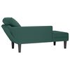 vidaXL Fauteuil long et coussin et accoudoir droit vert foncé velours
