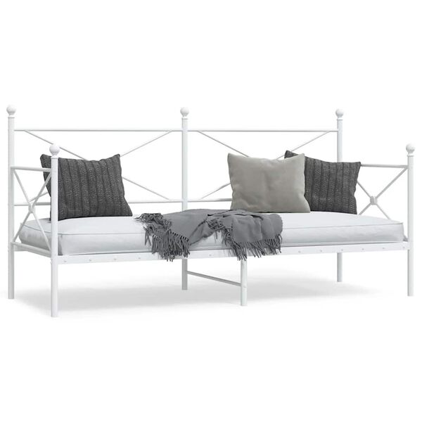 vidaXL Lit de repos sans matelas blanc 90x200 cm acier