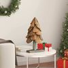 vidaXL Sapin de No&euml;l avec support Marron 60 cm Bois de teck solide