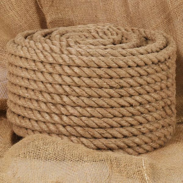 vidaXL Corde de jute 25 m de long 16 mm d'épaisseur