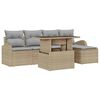 vidaXL Ensemble de canap&eacute; de jardin avec coussin 6 pcs Beige polyrotin