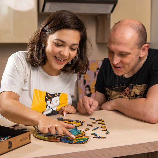 UNIDRAGON Puzzle en bois 330 pcs Guarding Dragon Tr&egrave;s grand 27x44 cm