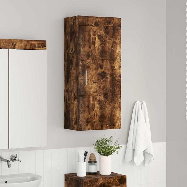 vidaXL Armoire murale de salle de bain avec &eacute;tag&egrave;re TULUM Ch&ecirc;ne fum&eacute;
