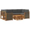vidaXL Ensemble de canap&eacute;s d'ext&eacute;rieur 7 pcs Naturel et Anthracite