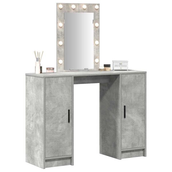 vidaXL Table de Toilette avec stockage Gris clair 102 x 33 x 135 cm
