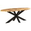 vidaXL Table à dîner ovale 200x100x75 cm Bois de manguier brut