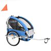 vidaXL Remorque de vélo et poussette 2-en-1 bleu et gris