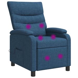 vidaXL Fauteuil de massage inclinable Bleu Tissu