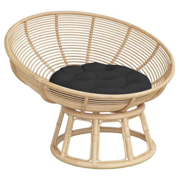 vidaXL Coussin rond noir &Oslash; 60 x11 cm tissu oxford