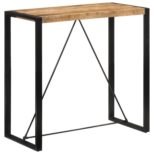 vidaXL Table de bar 110x55x110 cm bois de manguier massif brut