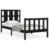 vidaXL Cadre de lit sans matelas noir 100x200 cm bois massif de pin